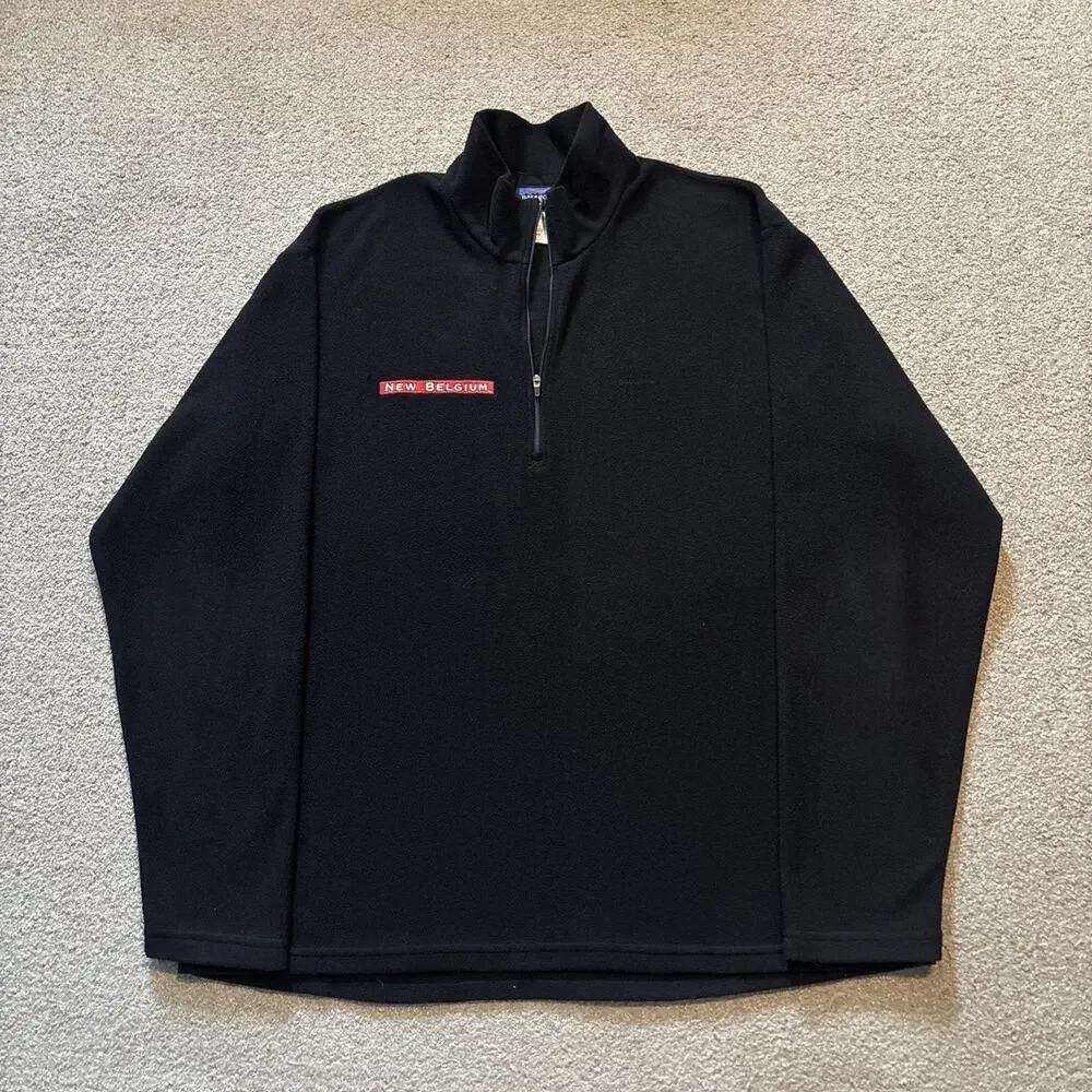 Patagonia Synchilla Fleece Pullover Mens Sz XL Black Quarter Zip Vintage Logo